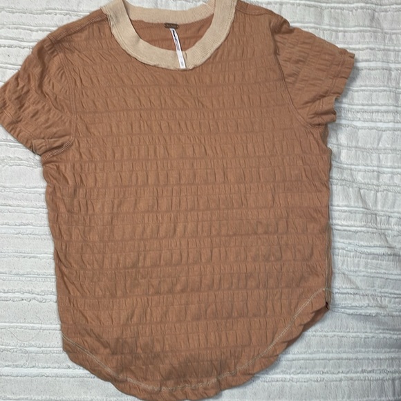 Free People cropped tee, sz XS, copper. New without tags. - Picture 3 of 5